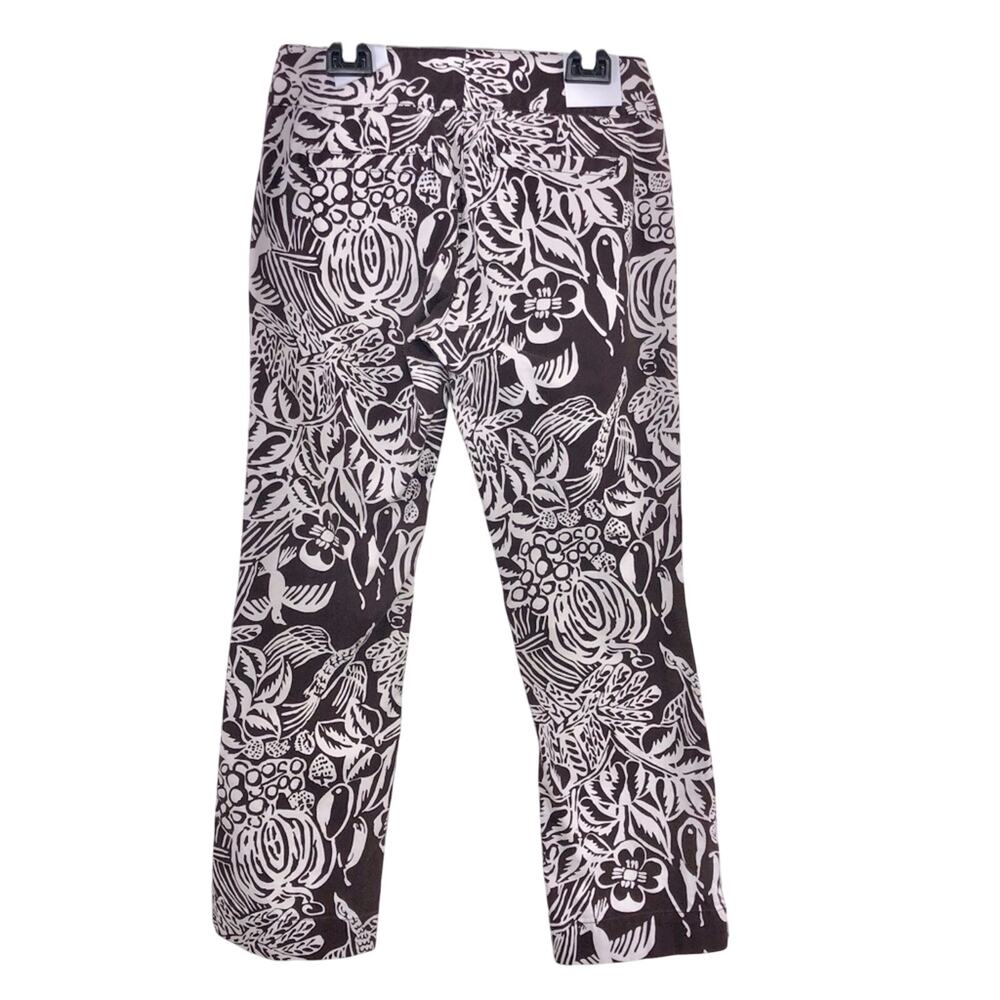 CAbi Serengeti Cropped Pants Brown White Tropical Print Sunset Keyna Style 351 - Picture 15 of 16